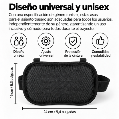 Cinturón de agarre para moto con asas