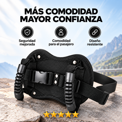 Cinturón de agarre para moto con asas