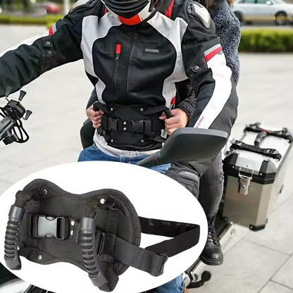 Cinturón de agarre para moto con asas